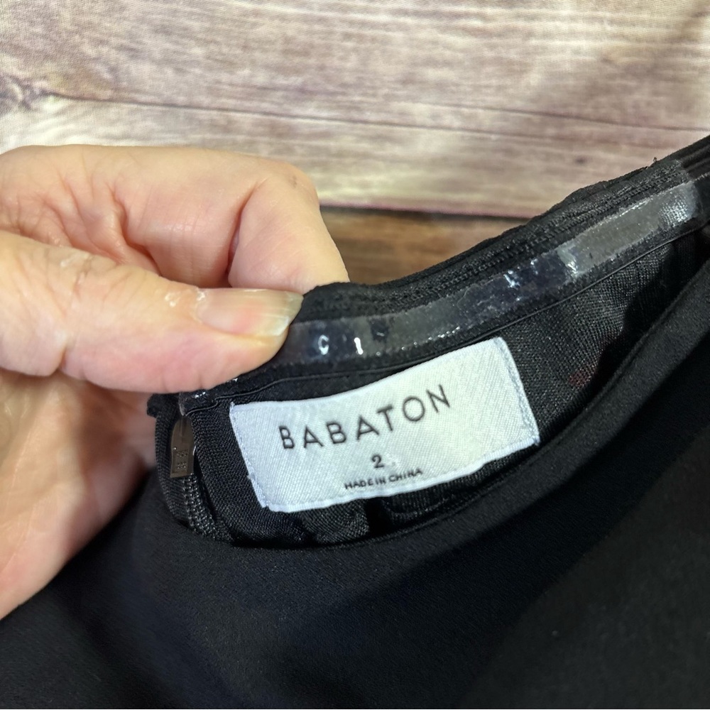 Babaton Roshan Black Strapless Crepe Jumpsuit Chic Minimalist Evening Party 4 - Picture 6 of 12